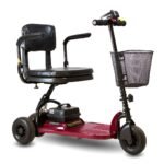 Red Color of Shoprider Echo Lightweight 3-Wheel Travel Mobility Scooter - SL73