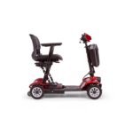 Side View of Red Color EWheels EW-26 4-Wheel Lightweight Folding Mobility Scooter