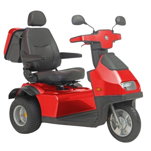 Red Afiscooter S3 Mobility Scooter with Golf Tires