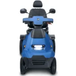 Front View of Blue Afiscooter S4 Mobility Scooter with Golf Tire