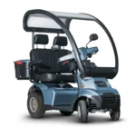 Blue Afiscooter S4 Dual Seat Mobility Scooter with Canopy and Golf Tire