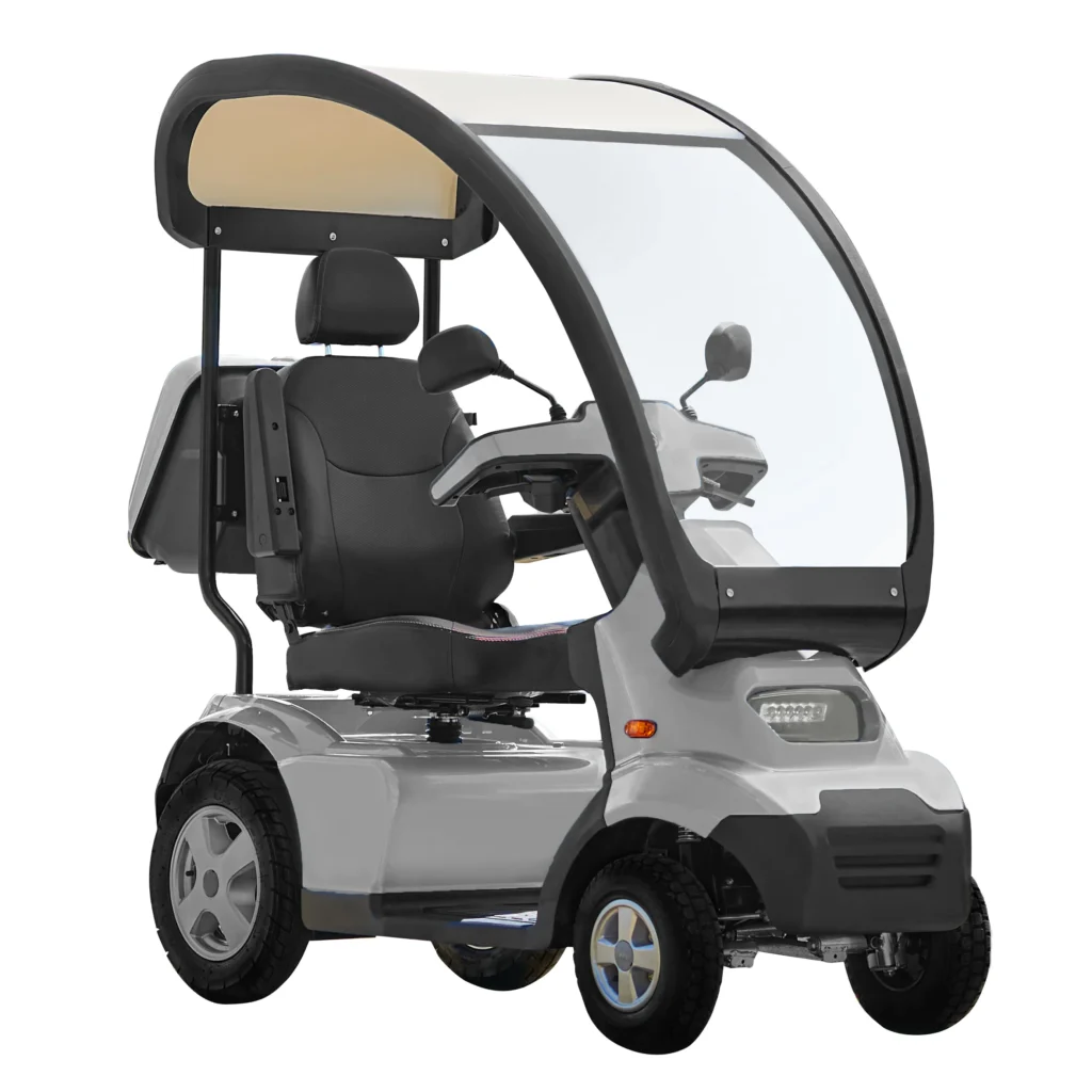 Silver Afiscooter S4 Mobility Scooter with Canopy