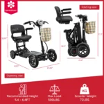 Bangeran Dragon Mobile EX Lightweight Foldable 4 Wheels Mobility Scooter