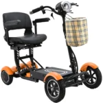 Orange Bangeran Dragon Mobile EX Lightweight Foldable 4 Wheels Mobility Scooter