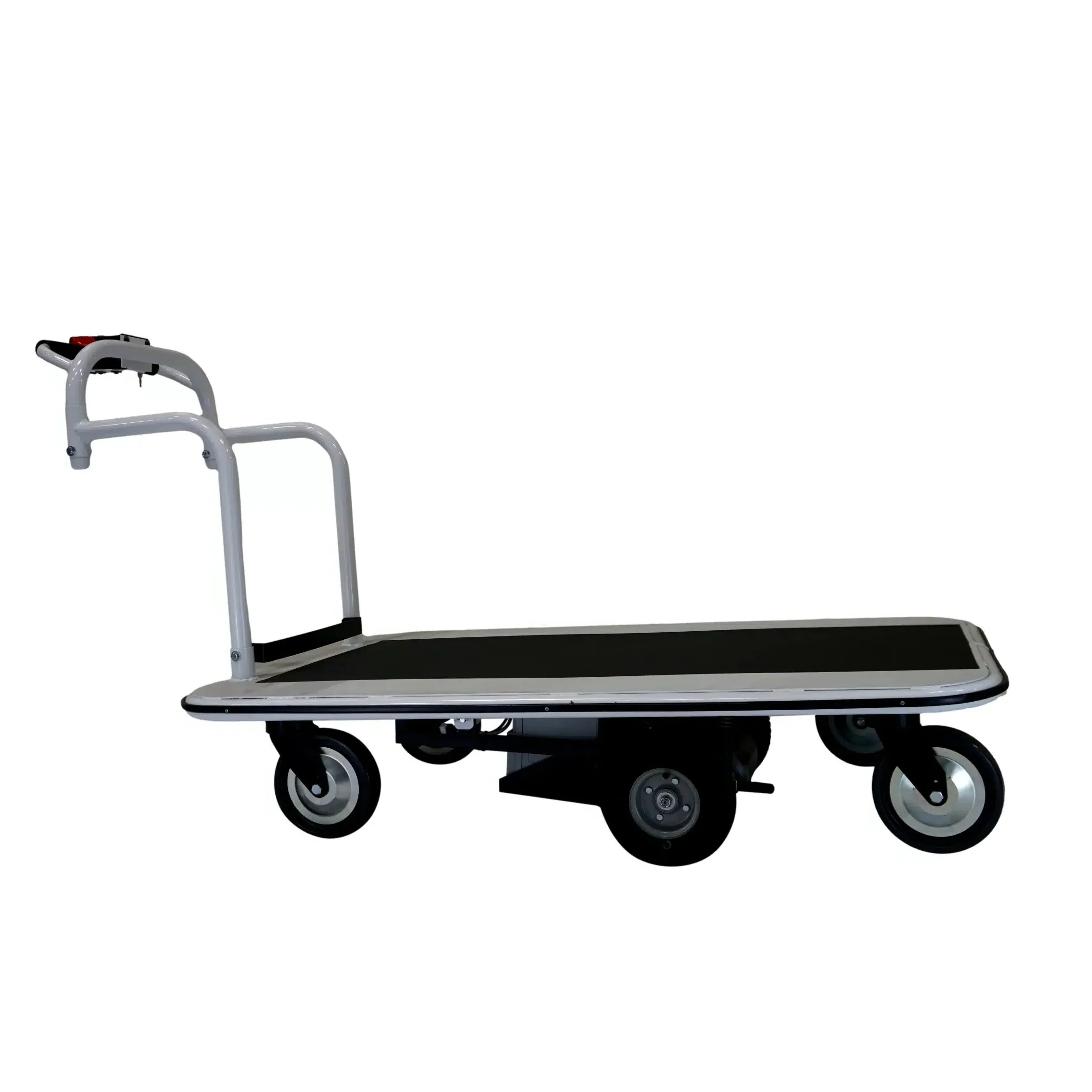 EK Tech Pony Express 1032 motorized platform cart with black platform surface and white handle
