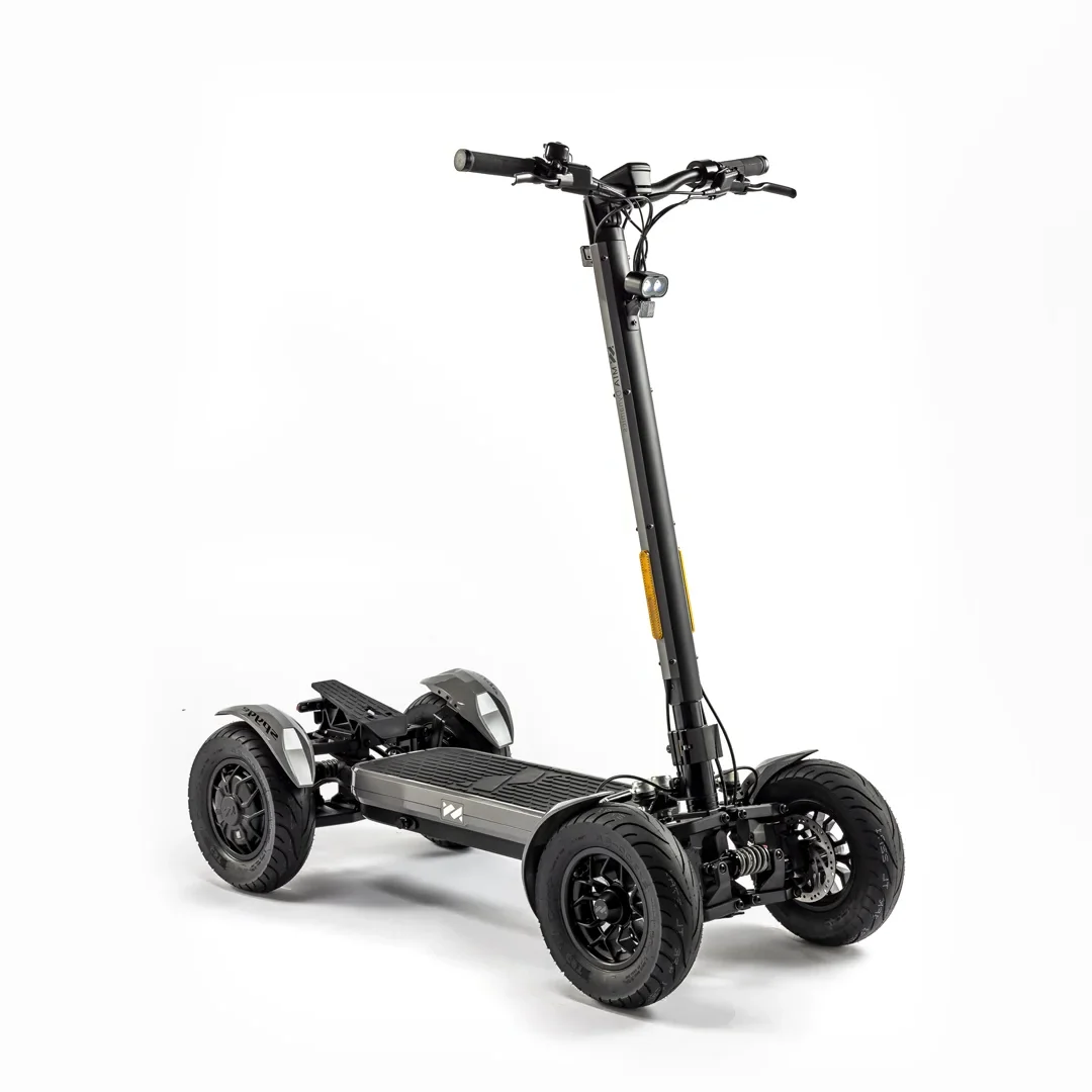 Gray MIA SPYQE 2x4 electric scooter showing strong frame wide tires and dual motor power