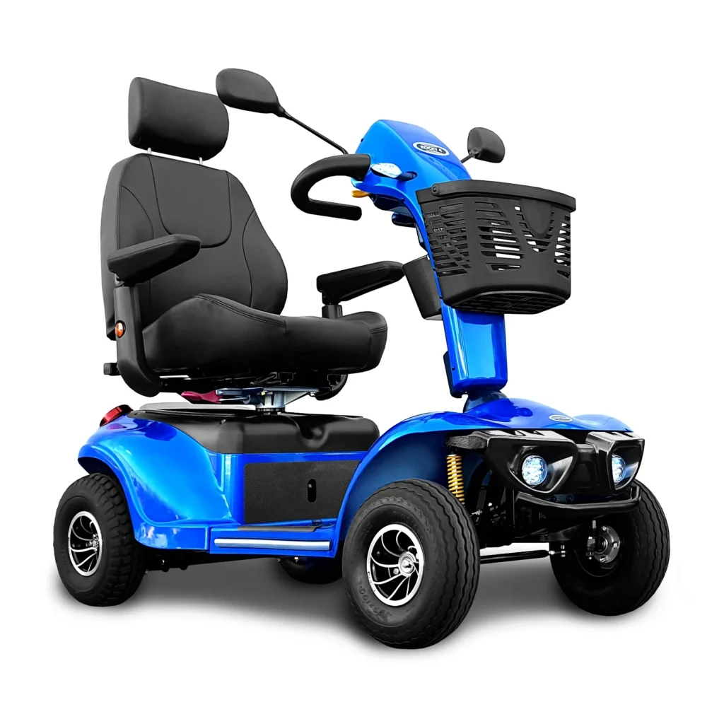 Blue Color Shoprider Excursion 4-Wheel Heavy Duty Mobility Scooter