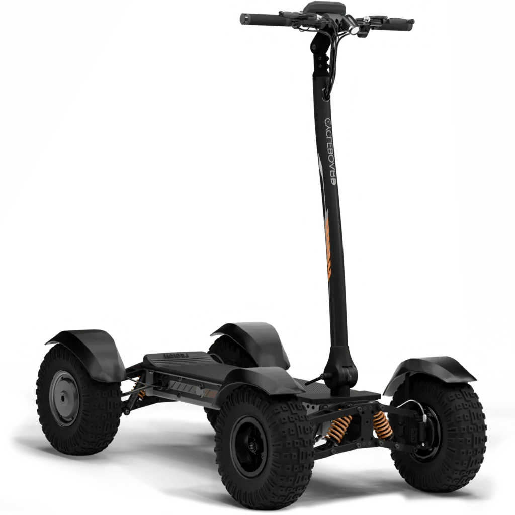 Gray CycleBoard X-Quad 3000 electric scooter with fat tires and fenders