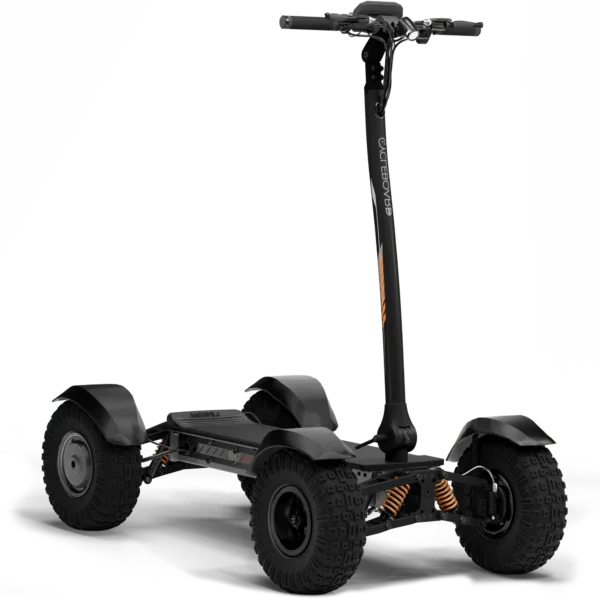 Gray CycleBoard X-Quad 3000 electric scooter with fat tires and fenders