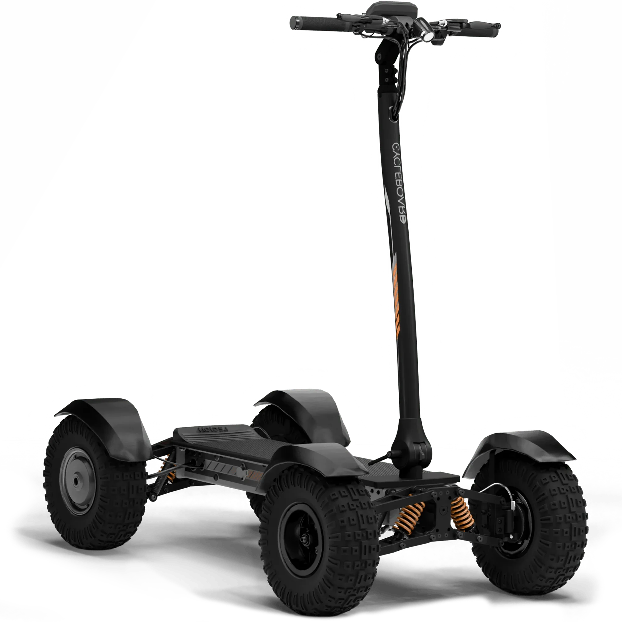 Gray CycleBoard X-Quad 3000 electric scooter with fat tires and fenders