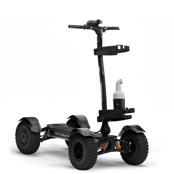 CycleBoard X Quad 3000 Gray with 14" tire electric golf scooter with golf rack holder