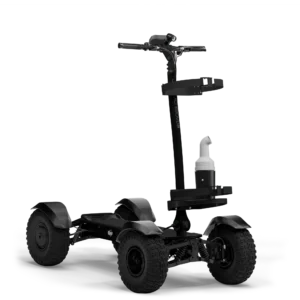 CycleBoard X Quad 3000 Stealth with 14" tire electric golf scooter with golf rack holder