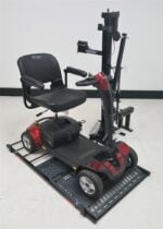 Mobility scooter loaded and secured on the Hold N Go US218 platform