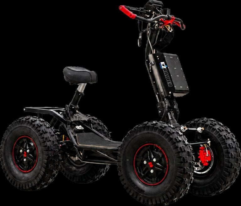 Rider seated on the EZRaider Access four wheel drive off road machine