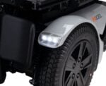 Axcel P335 front LED headlight and 14 inch drive wheel detail