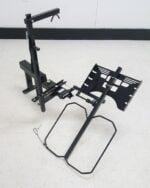 Tilt N Tote Model 001 tilted loading position showing hitch shank and safety cable