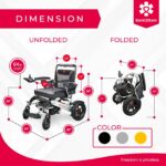 Mammoth Ergonomic folded and unfolded dimensions diagram
