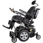 Merits Avid Velocity P325 rehab power wheelchair tilted with elevated legrests