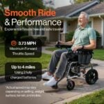 SuperHandy GoRide 2 Plus Electric Wheelchairs – Lightweight, Foldable Power Chairs - 300 Lb Max view 2