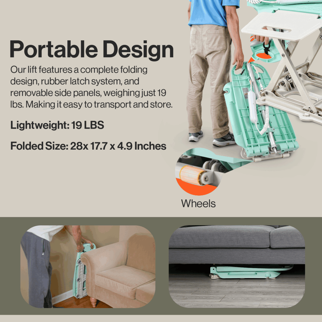 SuperHandy GoRise LT Portable Floor Lift and Bath Lift - 330 LBS Capacity, IP68 Waterproof view 5