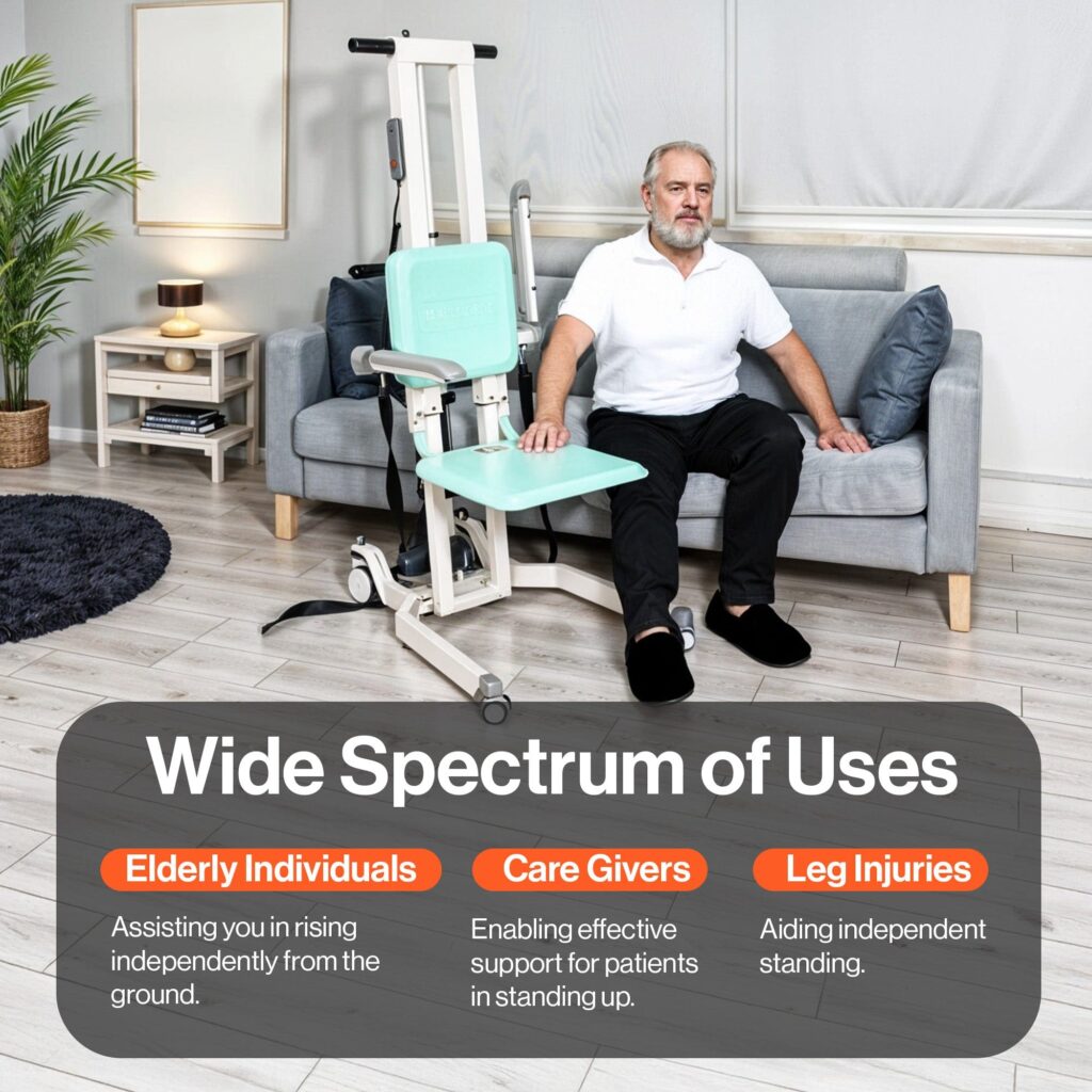 SuperHandy GoRise TX Patient Transfer Lift 500 lb Capacity, Portable Floor-to-Stand with Ergonomic Support view 8