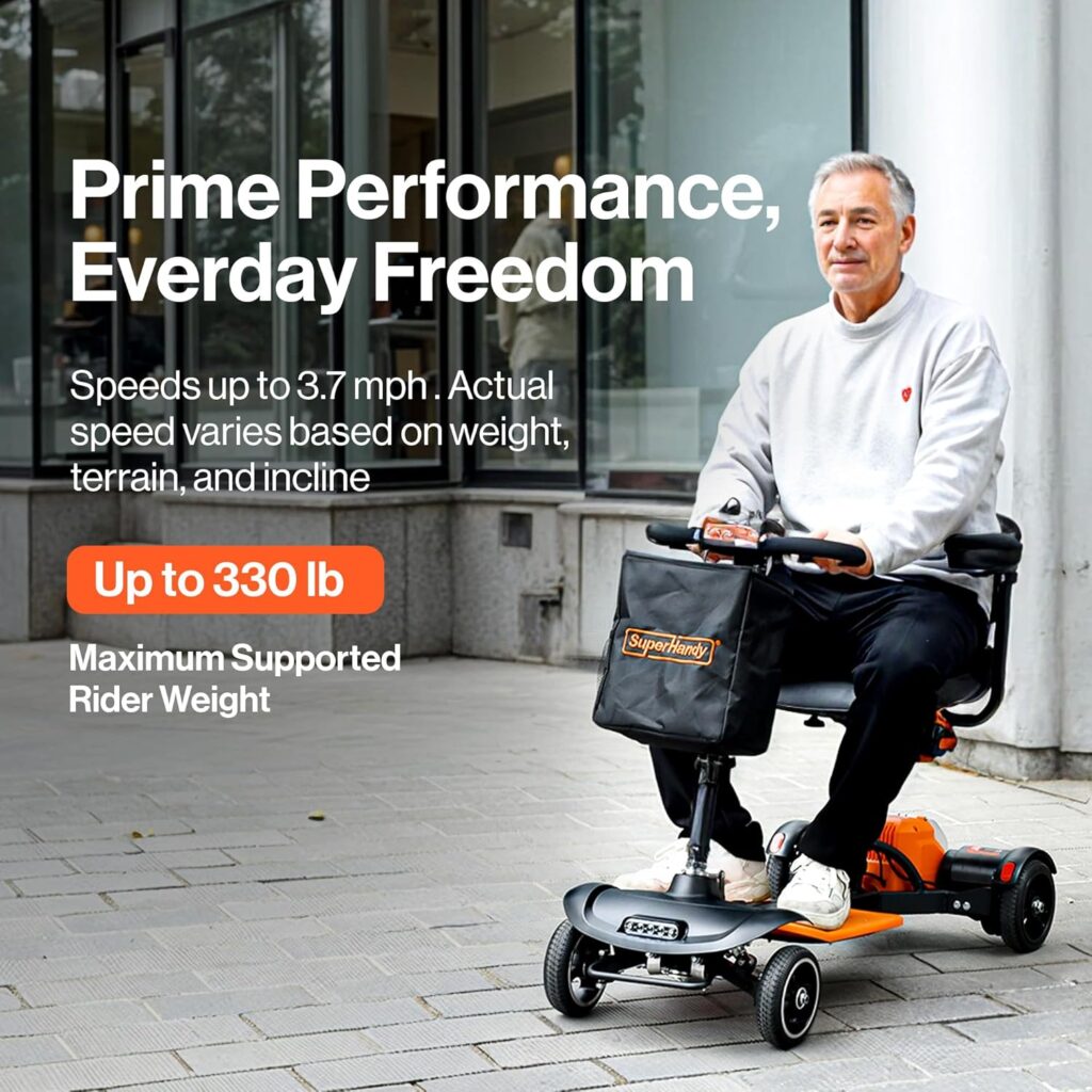 SuperHandy Passport Prime Mobility Scooter - Foldable, 48V Li-Ion Battery, Supports up to 330 lb view 3