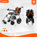 Bangeran Phoenix Ultra Lightweight Folding Power Wheelchair dimensions diagram