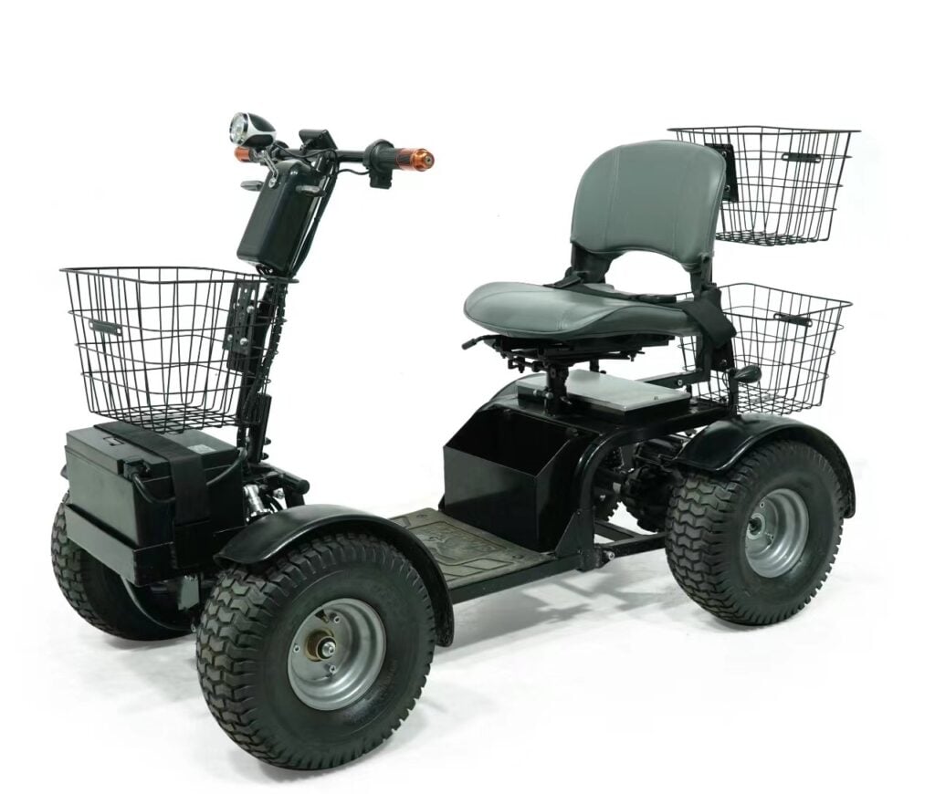 Cheetah Ninja all terrain mobility scooter and golf cart rear three quarter view