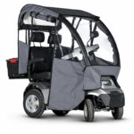 Silver Afiscooter S4 Dual Seat Mobility Scooter with Canopy Rain Cover