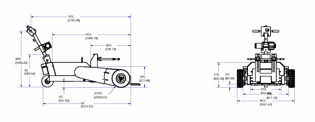DJ Products AircraftCaddy 4K / 8K dimensions drawing