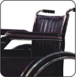 Flame retardant upholstery on the EK Tech 5500 Companion Shopper wheelchair