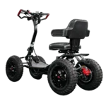 EZRaider LW off road scooter with high back suspension seat seen from behind