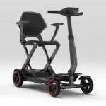 iMOVE AirCarbon carbon fiber folding mobility scooter, front three quarter view