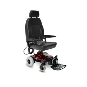 Shoprider Jimmie portable power chair seen from the front right