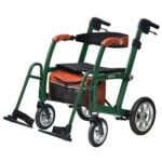 Uplivin Gavo 2 in 1 rollator and transport chair in British Racing Green